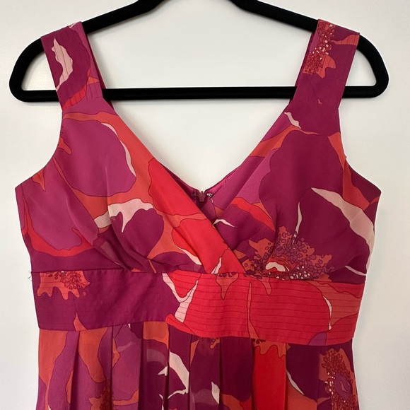 JONES NEW YORK 100% silk fit and flare hibiscus dress - Picture 2 of 8